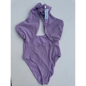 JMP The Label Santorini Textured Lavender One-Piece Swimsuit - Medium NWT